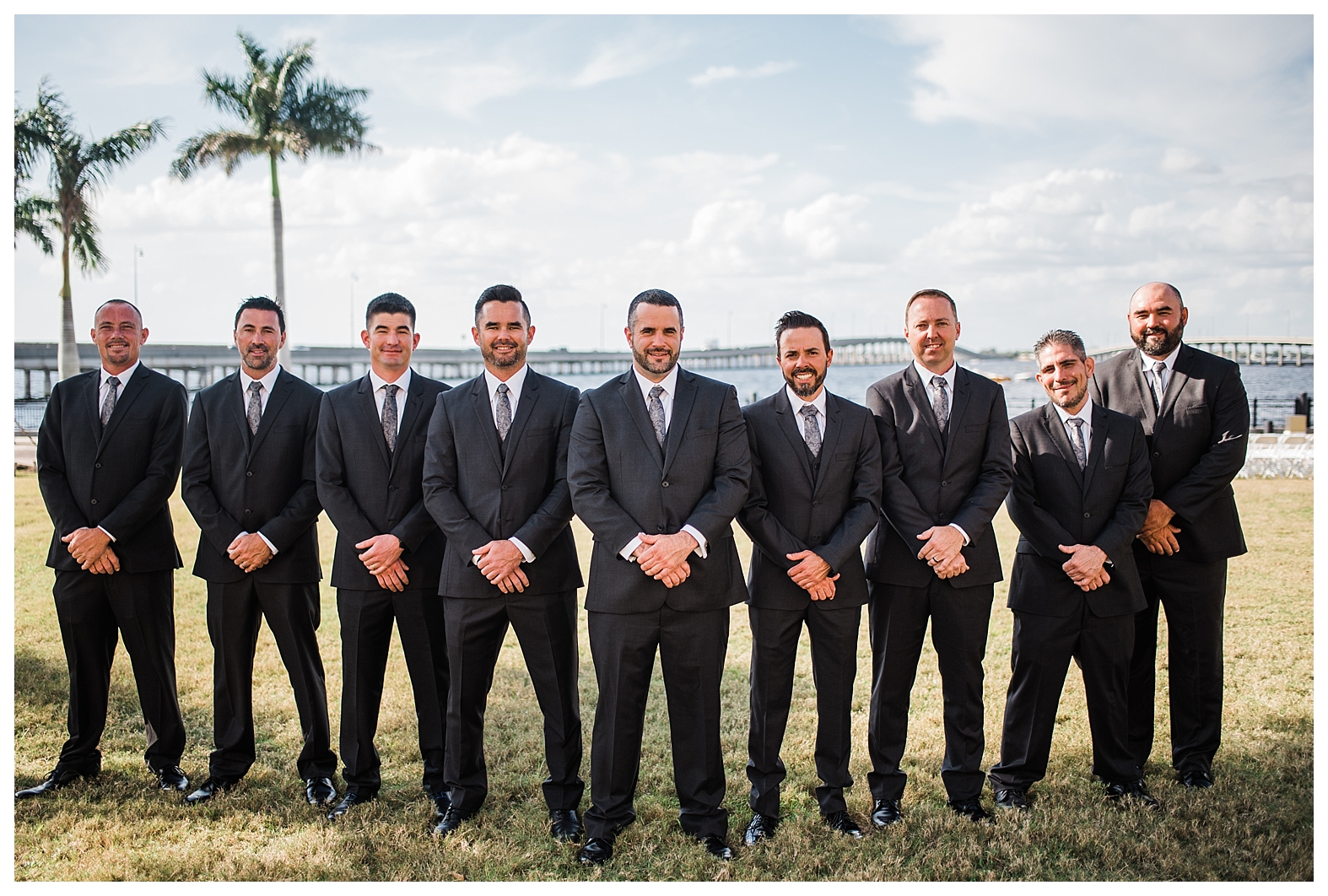 florida groom, groom, groom and groomsmen attire, groom outfit, groomsmen outfit, gray groom suit, gray groomsmen suit, groom outfit