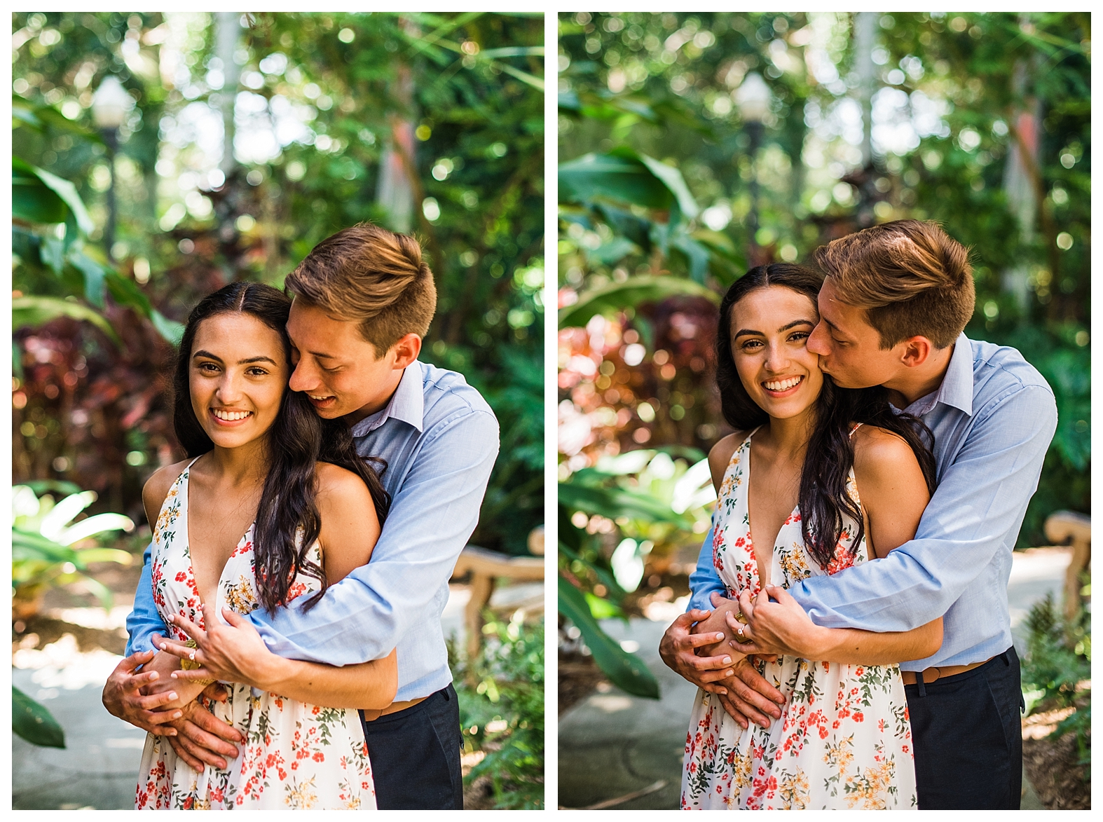 couple poses, go to couple poses, easy couple poses, hugging poses, interactive couple poses, sweet couple poses, loving couple poses, go to engagement poses, engagement session, st petersburg engagement photographer, st petersburg wedding photographer, st petersburg engagement session, wedding at sunken gardens, engagement session at sunken garden, mix race couple
