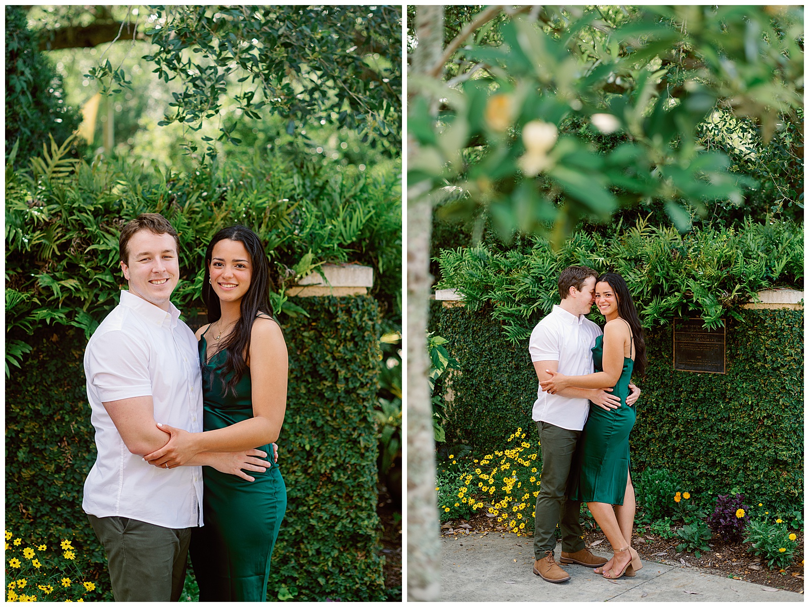 Bok Tower Garden, Bok Tower Garden Engagement Session, JCanelas Photography, Tampa Engagement Photographer, Tampa Engagement Session, Orlando Wedding Photographer, Orlando Engagement Photography, Central Florida Photographer, Garden Engagement Session, Engagement Session Poses, Silk Dress, Engagement Session Outfit