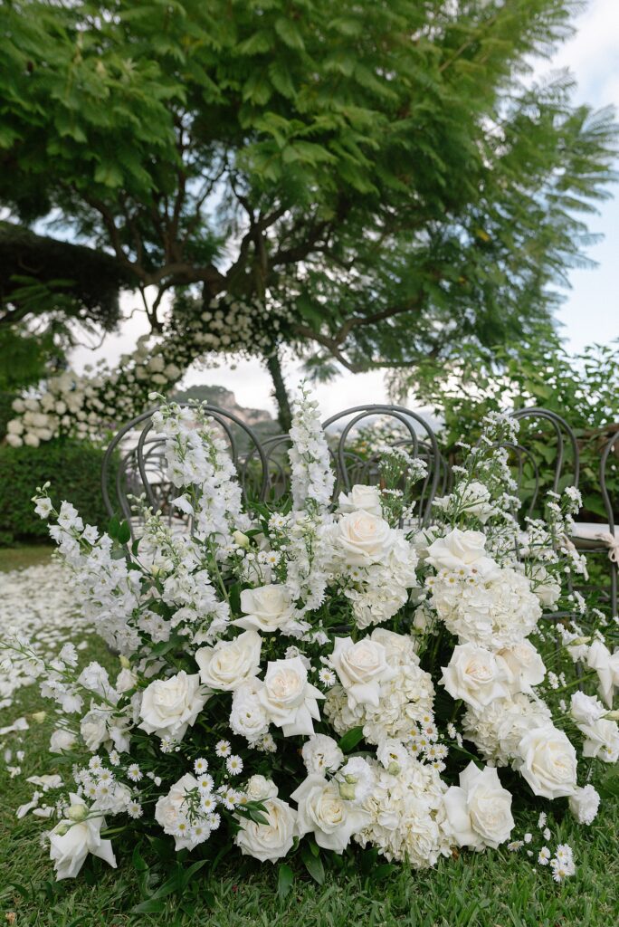 destination wedding photographer, floral arrangements, amalfi coast wedding photographer, santa caterina wedding, garden wedding