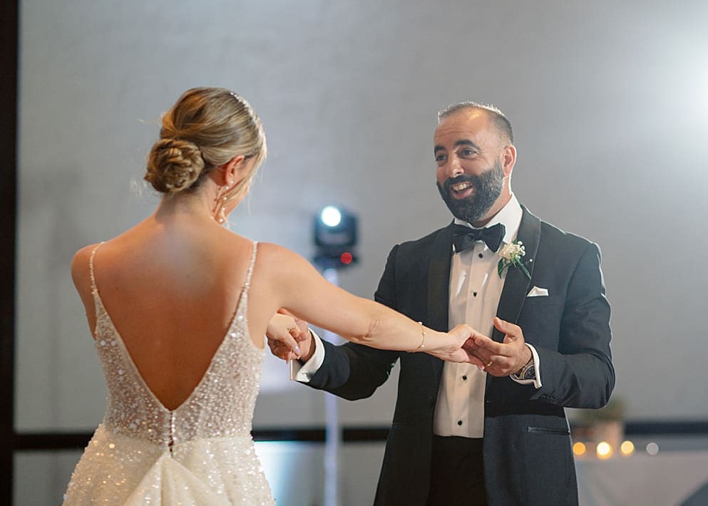 bride and groom first dance