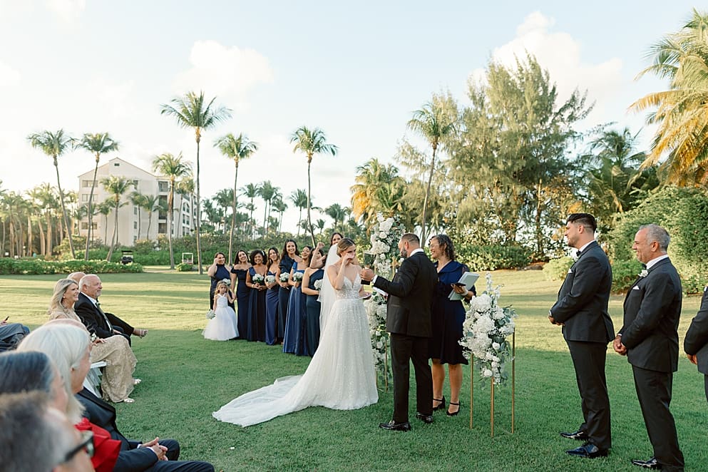 Bride and groom during the ceremony at their destination wedding in puerto rico